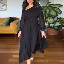 Laden Sie das Bild in den Galerie-Viewer, Kleid mit Perlenbesatz und Puffärmeln an der Taille