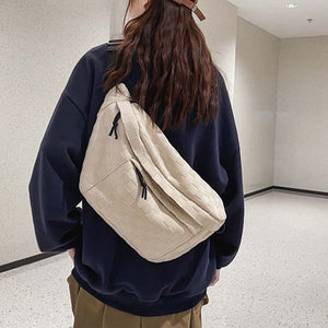 Damen Sommer Modische Gürteltasche mit Karomuster und Reißverschluss