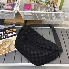 Laden Sie das Bild in den Galerie-Viewer, Damen Sommer Modische Gürteltasche mit Karomuster und Reißverschluss