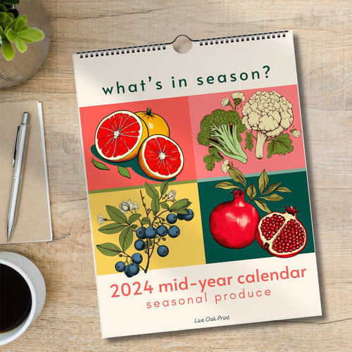 Halbjahreskalender 2024-2025 für saisonales Obst und Gemüse