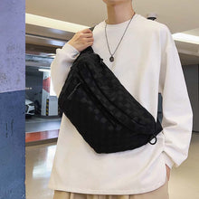 Laden Sie das Bild in den Galerie-Viewer, Damen Sommer Modische Gürteltasche mit Karomuster und Reißverschluss