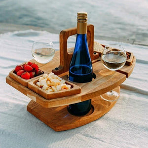Tragbares Weinregal aus Holz