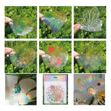 Laden Sie das Bild in den Galerie-Viewer, PVC Bunte Adsorptionsregenbogenglasfensteraufkleber, 6 Stk