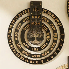 Laden Sie das Bild in den Galerie-Viewer, Rotierender, kreisförmiger, ewiger Kalender aus Holz