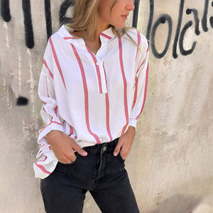 Gestreifte Kontrastbluse für Damen