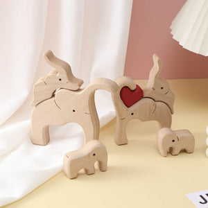 Holzpuzzle Elefantenfamilie