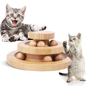 Katzenspielzeugkarussell aus Massivholz