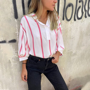 Gestreifte Kontrastbluse für Damen