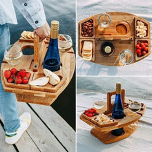 Laden Sie das Bild in den Galerie-Viewer, Tragbares Weinregal aus Holz