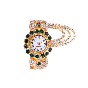 Modische Damenuhr mit Diamant-Intarsien