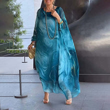 Laden Sie das Bild in den Galerie-Viewer, Elegantes Chiffonkleid mit Marmorprint