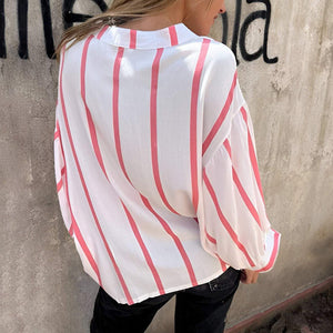 Gestreifte Kontrastbluse für Damen