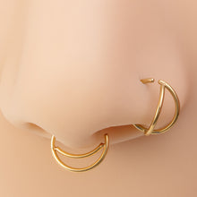 Laden Sie das Bild in den Galerie-Viewer, Doppelring-Nasenpiercing