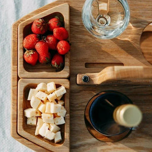 Tragbares Weinregal aus Holz