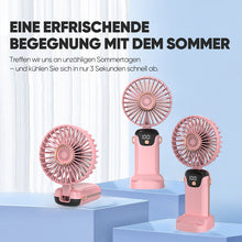 Laden Sie das Bild in den Galerie-Viewer, Tragbarer Ventilator mit Digitalanzeige