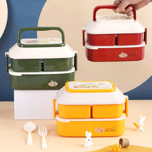 Laden Sie das Bild in den Galerie-Viewer, Doppelschichtige Lunchbox für Kinder mit Kaninchenmuster