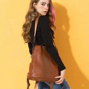Diebstahlsicherer Lederrucksack für Damen