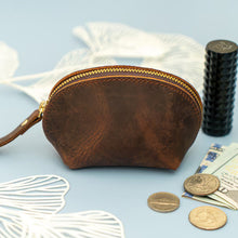 Laden Sie das Bild in den Galerie-Viewer, Kleine Münztasche aus Leder mit Reißverschluss