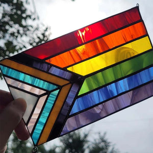 Fortschritts-Pride-Buntglasflagge