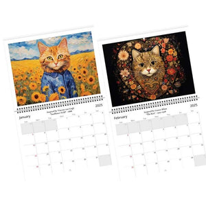 Ikonische Katzenkunst 2025 Kalender