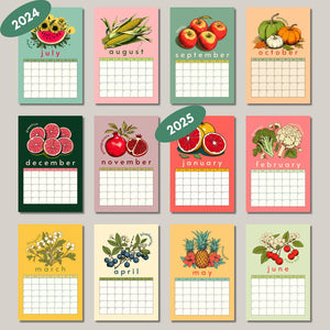 Halbjahreskalender 2024-2025 für saisonales Obst und Gemüse
