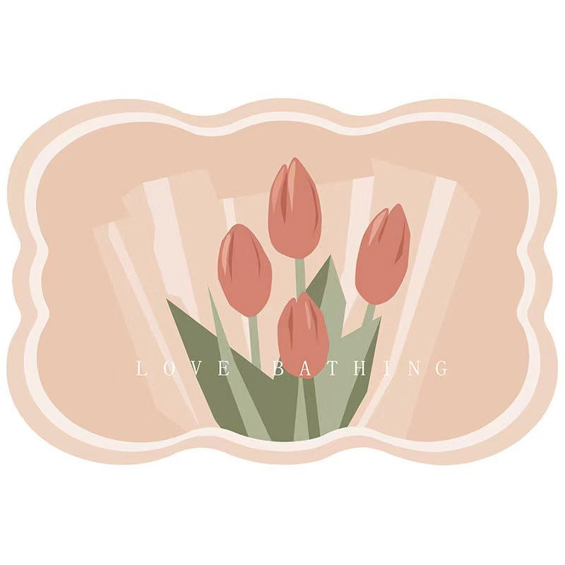 Saugfähige Bodenmatte mit Tulpenmuster