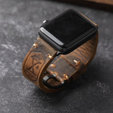 Laden Sie das Bild in den Galerie-Viewer, Handgefertigtes Vintage Leder-Apple-Watch-Band