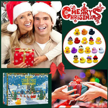 Laden Sie das Bild in den Galerie-Viewer, 24 Stück Countdown-Adventskalender mit Weihnachts-Gummienten