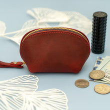 Laden Sie das Bild in den Galerie-Viewer, Kleine Münztasche aus Leder mit Reißverschluss