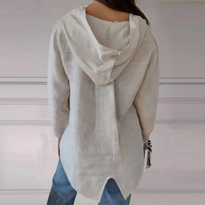 Einknopf-Frack-Kapuzen-Sweatshirt mit V-Ausschnitt