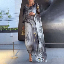 Laden Sie das Bild in den Galerie-Viewer, Elegantes Chiffonkleid mit Marmorprint