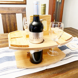 Tragbares Weinregal aus Holz