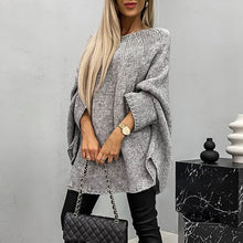 Laden Sie das Bild in den Galerie-Viewer, Eleganter gestrickter Cape-Pullover für Damen