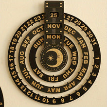 Laden Sie das Bild in den Galerie-Viewer, Rotierender, kreisförmiger, ewiger Kalender aus Holz