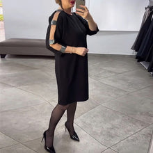 Laden Sie das Bild in den Galerie-Viewer, Lässiges, modisches Kleid mit Netzstoff