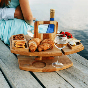 Tragbares Weinregal aus Holz
