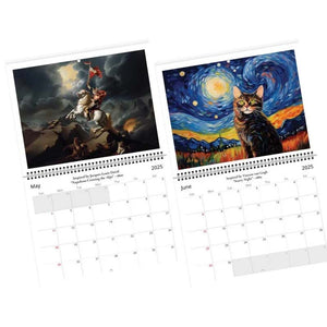 Ikonische Katzenkunst 2025 Kalender