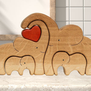 Holzpuzzle Elefantenfamilie