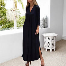 Laden Sie das Bild in den Galerie-Viewer, Elegantes, bequemes Kleid mit V-Ausschnitt