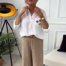 Laden Sie das Bild in den Galerie-Viewer, Lässige Bluse mit Blumendruck und Tasche