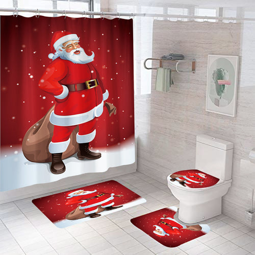 Weihnachtsmann bedruckter Duschvorhang