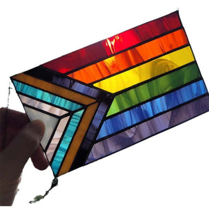 Fortschritts-Pride-Buntglasflagge