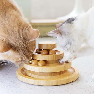 Katzenspielzeugkarussell aus Massivholz