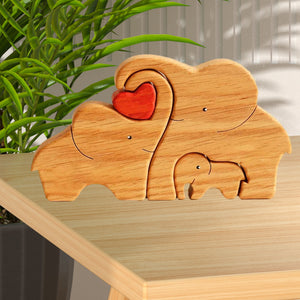 Holzpuzzle Elefantenfamilie