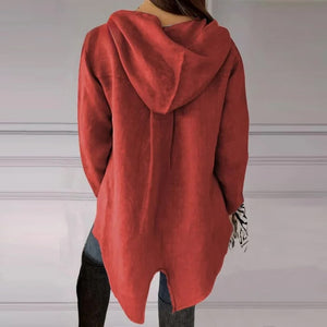 Einknopf-Frack-Kapuzen-Sweatshirt mit V-Ausschnitt