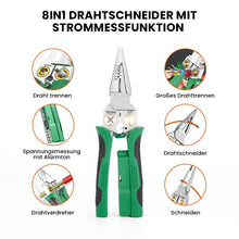 Laden Sie das Bild in den Galerie-Viewer, 8-in-1 Schwerlast-Drahtabisolierzange mit Spannungsprüfer