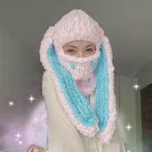 Laden Sie das Bild in den Galerie-Viewer, Handgefertigte Strickmütze mit großen Hasenohren