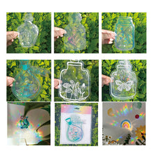 Laden Sie das Bild in den Galerie-Viewer, PVC Bunte Adsorptionsregenbogenglasfensteraufkleber, 6 Stk
