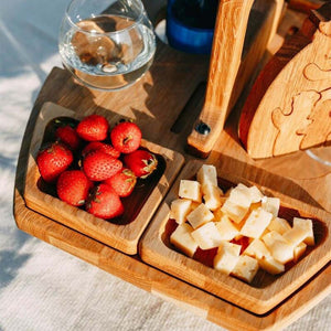 Tragbares Weinregal aus Holz
