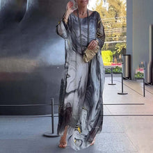 Laden Sie das Bild in den Galerie-Viewer, Elegantes Chiffonkleid mit Marmorprint